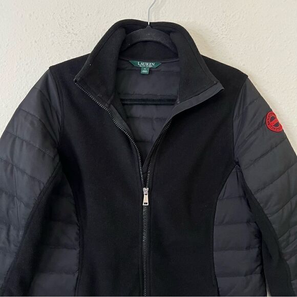 Lauren Ralph Lauren Zip Up Black Jacket Size Medium - Picture 3 of 9